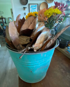 shopatblu the blue building antiques vintage wood pumpkins bucket of leaves