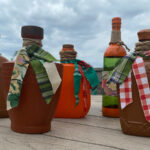shopatblu glass bottle fall decor painted