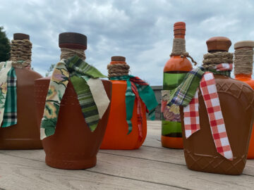 shopatblu glass bottle fall decor painted