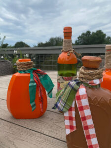 shopatblu glass bottle fall decor embellished