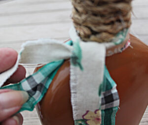 shopatblu glass bottle fall decor fabric ribbon