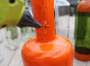 shopatblu glass bottle fall decor hot glue
