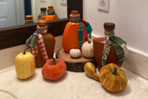 shopatblu glass bottle fall decor vanity display