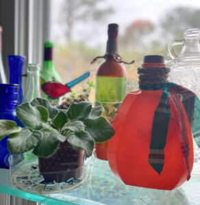 shopatblu glass bottle fall decor window shelf