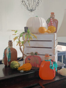 shopatblu glass bottle fall decor pumpkin box