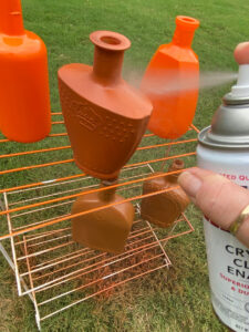 shopatblu glass bottle fall decor spray paint