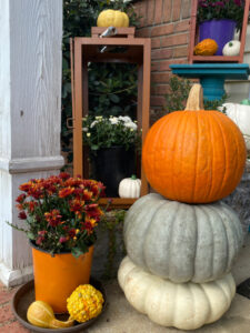 shopatblu outdoor lanterns upcycle indoor decor stacked pumpkins stoop
