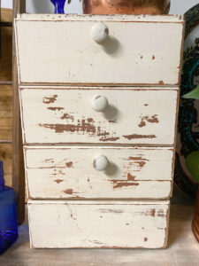 shopatblu Vintage wooden box drawers upcycle chippy unit