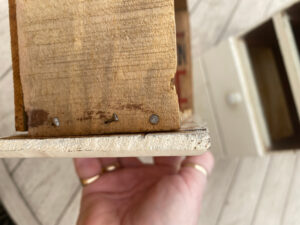 shopatblu Vintage wooden box drawers upcycle nails