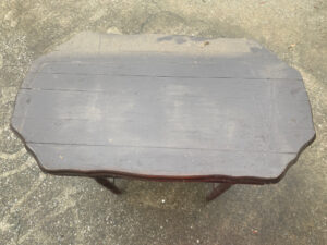 shopatblu upcycled antique radio table before top