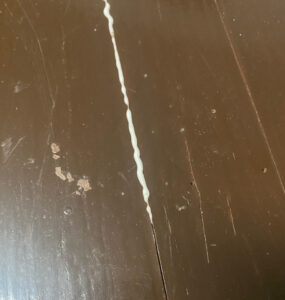 shopatblu upcycled antique radio table seam repair