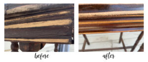 shopatblu upcycled antique radio table hemp oil before and after