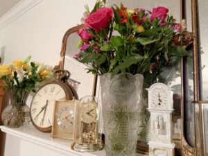 shopatblu miniature grandfather clock thrift store upcycle bouquet