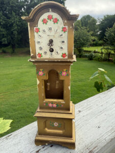 shopatblu miniature grandfather clock thrift store upcycle chips