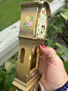 shopatblu miniature grandfather clock thrift store upcycle side