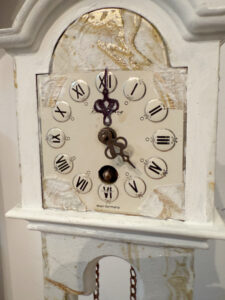 shopatblu miniature grandfather clock thrift store upcycle face update