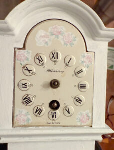 shopatblu miniature grandfather clock thrift store upcycle cover roses
