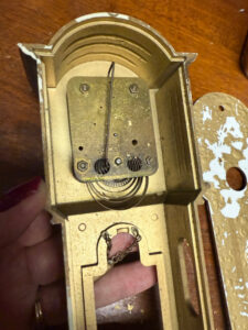 shopatblu miniature grandfather clock thrift store upcycle insides
