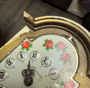 shopatblu miniature grandfather clock thrift store upcycle peeling paint