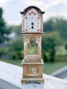 shopatblu miniature grandfather clock thrift store upcycle sanded
