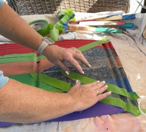 shopatblu barn metal pride flag frog tape lines