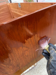 shopatblu cedar hope chest restoration stain application