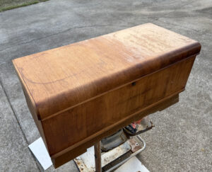 shopatblu cedar hope chest restoration raw wood