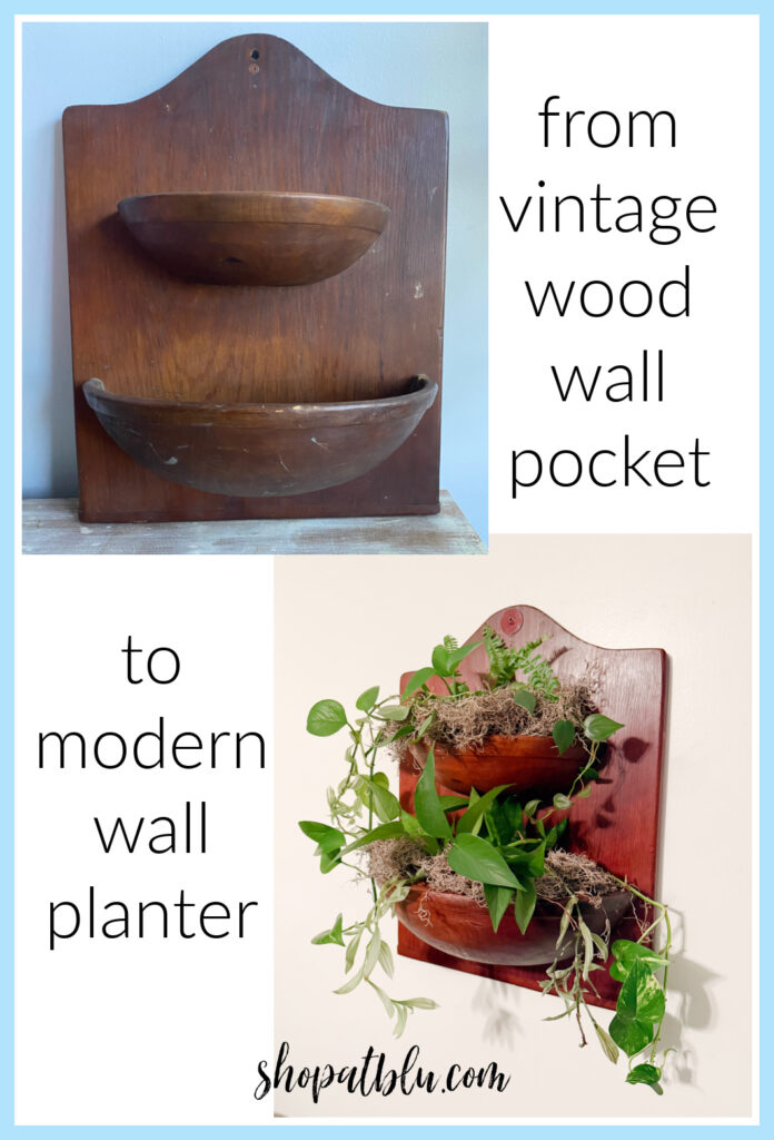shopatblu vintage wood wall pocket modern planter pin
