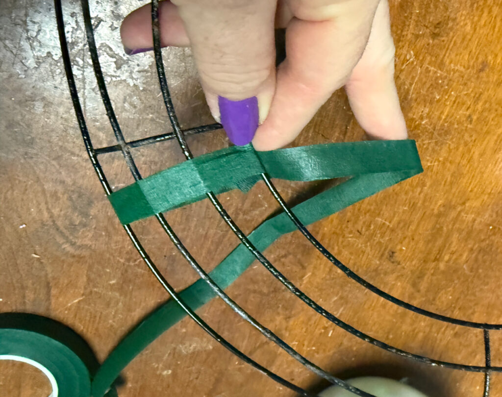 shopatblu st. patrick's day dollar store wreath wrap floral tape