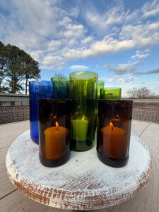 shopatblu wine bottle centerpiece round