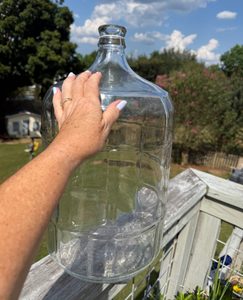 shopatblu vintage glass water jug repurposed scale